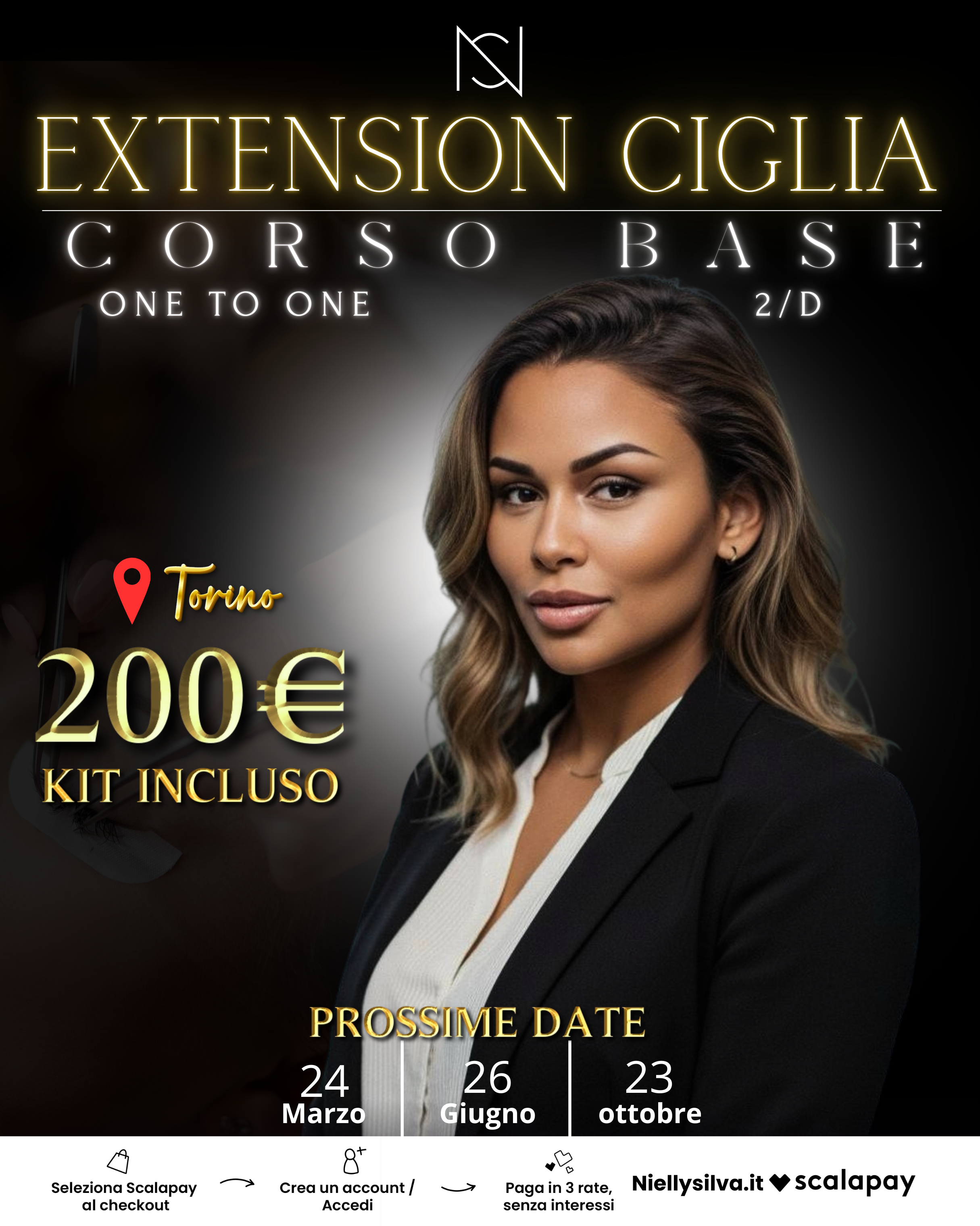 Corso Extension Ciglia: Master Base 2-in-1 (One to One & 2D)